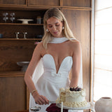 100% linnen servetten set scallop aubergine