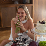 100% linnen servetten set scallop olijfgroen