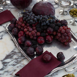 100% linnen servetten set scallop aubergine