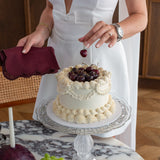 100% linnen servetten set scallop aubergine