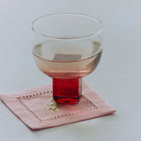 Linnen onderzetters roze/bruin