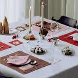 Placemats met bestekzakje rood