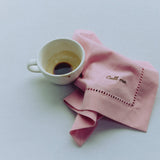 Servetten set roze/bruin tekst