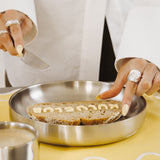 Placemats set wavy geel/wit linnenmix