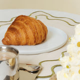 Placemats wavy beige/green linen-blend - set of 2