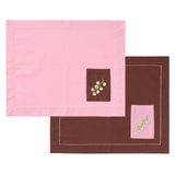 Placemats with cutlery pocket brown/pink