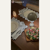 Placemats set wavy wit linnenmix