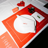 Placemats met bestekzakje rood