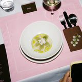 Placemats with cutlery pocket brown/pink