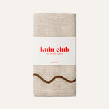 100% Linen napkins wavy beige - set of 2