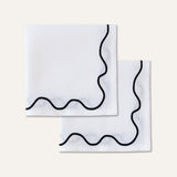 100% linnen servetten set wavy wit