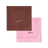 Napkins with text pink/brown