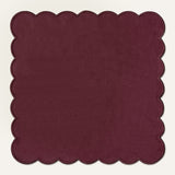 100% linnen servetten set scallop aubergine