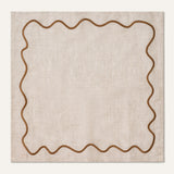 100% Linen napkins wavy beige - set of 2