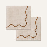 100% Linen napkins wavy beige - set of 2