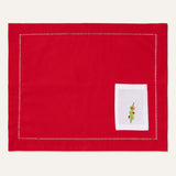 Placemats met bestekzakje rood