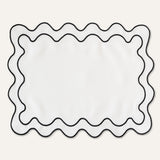 Placemats set wavy wit linnenmix