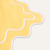 Placemats set wavy geel/wit linnenmix