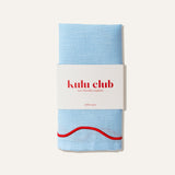 100% linnen servetten set wavy blauw