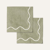 100% Linen napkins wavy beige - set of 2