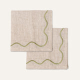 100% Linen napkins wavy beige - set of 2