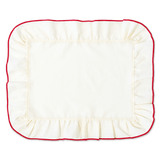 Placemats Frills Creme/Red Linen Blend - Set of 2