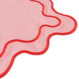 Placemats set wavy roze linnenmix