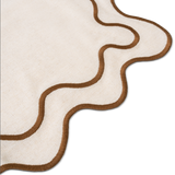 Placemats wavy beige/brown linen-blend - set of 2