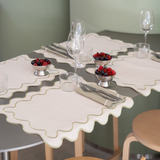 100% Linen napkins wavy beige - set of 2