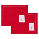 Red/white placemats & napkins 6p