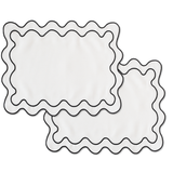 White wavy placemats & napkins 6p