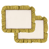 Table cloth & placemats Ivory/Green 6p