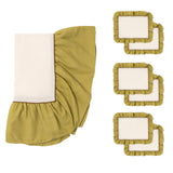 Table cloth & placemats Ivory/Green 6p