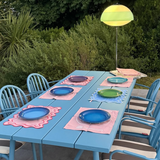 Placemats set wavy roze linnenmix