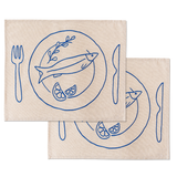 Placemats fish plate linen-blend - set of 2