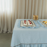 Tafelkleed ruffle blauw
