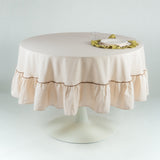 Tafelkleed rond ruffle beige