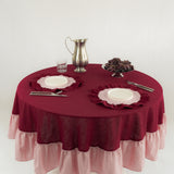 Tafelkleed rond ruffle cherry/roze