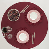 Tafelkleed rond ruffle cherry/roze