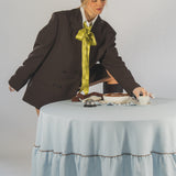 Tafelkleed rond ruffle blauw