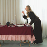 Tafelkleed ruffle cherry/roze