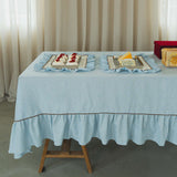 Tafelkleed ruffle blauw