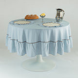 Tafelkleed rond ruffle blauw