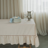 Tafelkleed ruffle beige