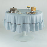 Tafelkleed rond ruffle blauw
