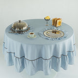 Placemats set (2) rond ruffle blauw