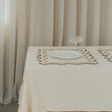 Placemats set (2) wavy beige/bruin linnenmix