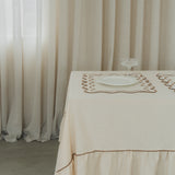 Tafelkleed ruffle beige