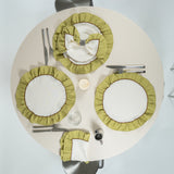 Tafelkleed rond ruffle beige