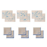 Beige/blue placemats & napkins 6p